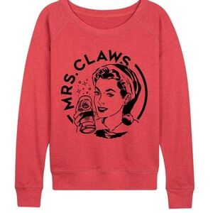 Mrs. Claws Graphic Red Long Sleeve Sweatshirt by Instant Message Womens Medium
